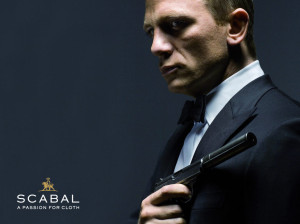 007 in een mooi pak van SCABAL